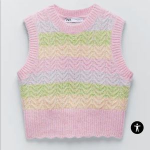 Zara Knit Striped Vest